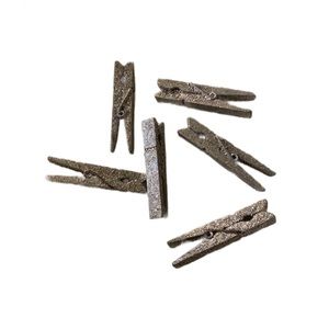 Silver Glitter Small Clothespins